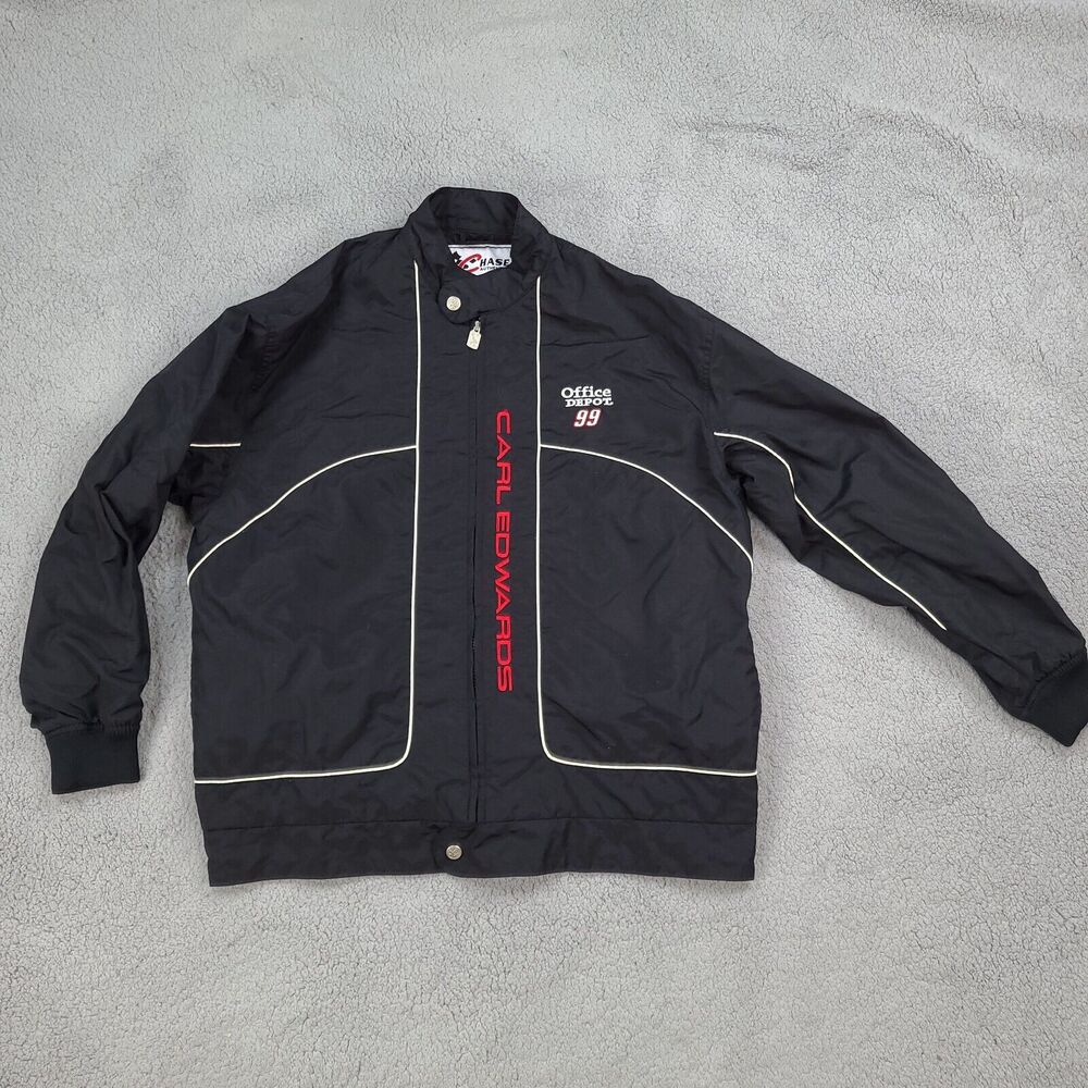 Carl Edwards Nascar Jacket XL Black Office Depot 99 Chase Authentic Racing Nylon